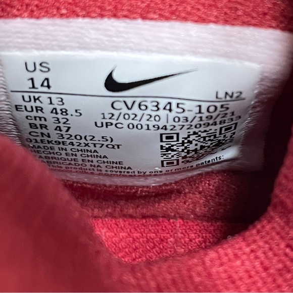 Nike Vapor Edge Pro 360 Football Cleats Men’s Size 14 White Red CV6345-105 - Picture 7 of 7